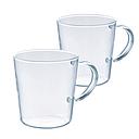 Hario SRM-1824 Straight Mug 2 pcs Set (Transparent)