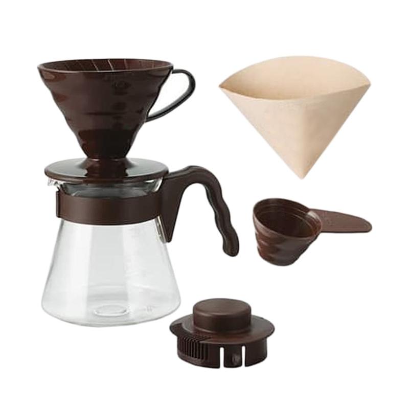 Hario VCSD-02CBR V60 Coffee Server 02 Set (Chocolate Brown)