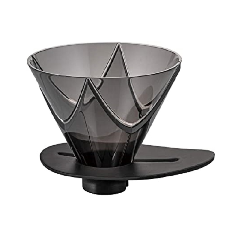 Hario VDMU-02-TB V60 Dripper Mugen Plastic (Transparent Black)