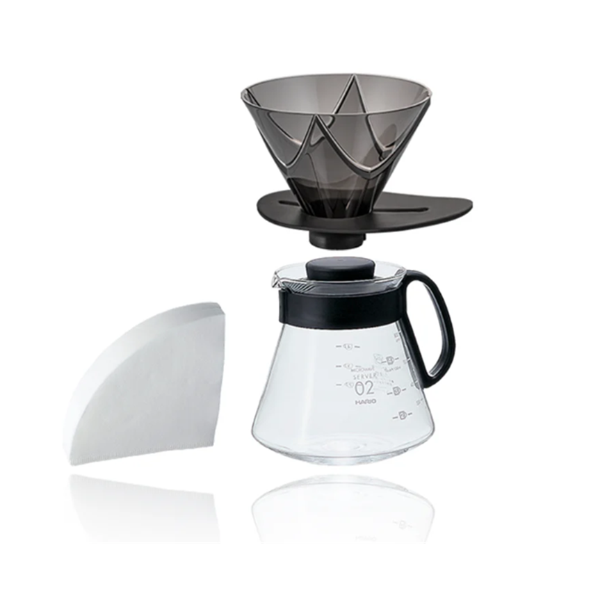 Hario VMSP-2012-TB-EX MUGEN Brewing Kit (Transparent Black)