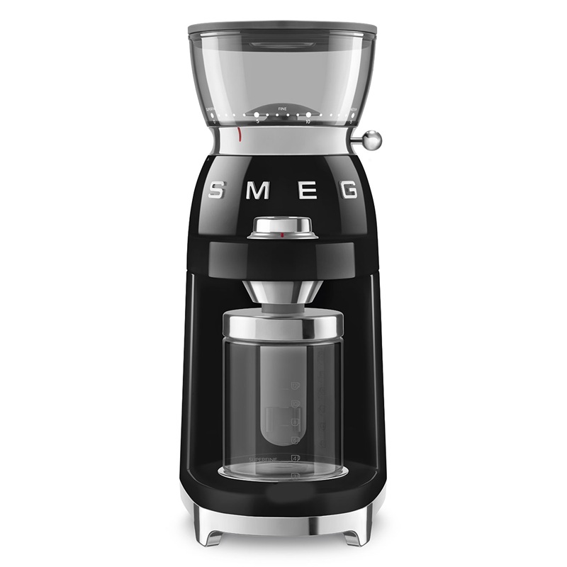 SMEG CGF03BLEU Coffee Grinder, 50's Style Aesthetic (Black)