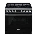 SMEG CPF9GPBL Cooker, 90x60cm, Gas Hob, Portofino (Black)