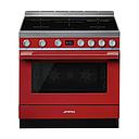 SMEG CPF9IPR Cooker, 90x60cm, Induction Hob, Portofino (Red)