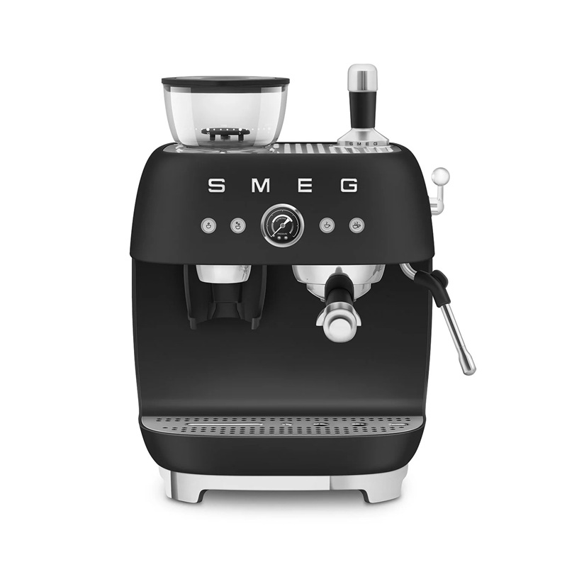 SMEG EGF03BLMEU Espresso Manual Coffee Machine, 50's Style (Black Matt)