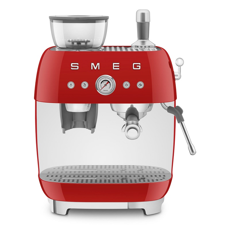 SMEG EGF03RDEU Espresso Manual Coffee Machine, 50's Style (Red)