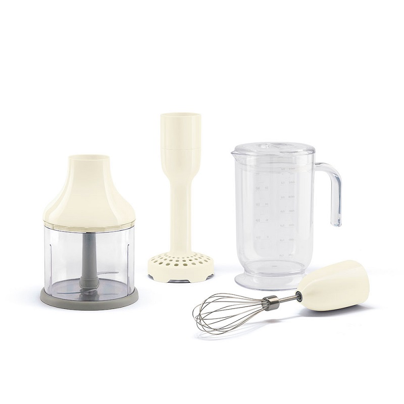 SMEG HBAC11CR 4 Accessories Set, Beaker, Chopper, Whisk, Masher (Cream)