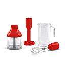 SMEG HBAC11RD 4 Accessories Set, Beaker, Chopper, Whisk, Masher (Red)