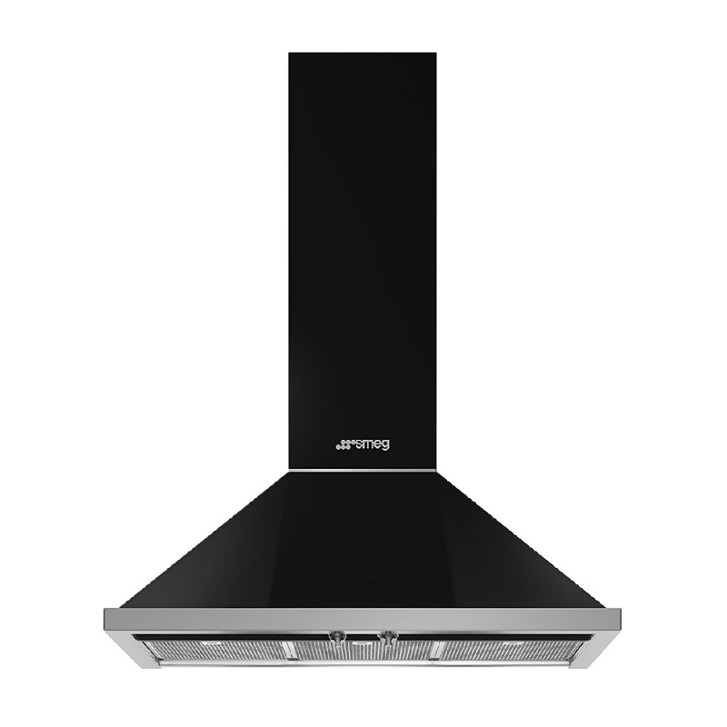 SMEG KPF9BL Decorative Wall Hood, 90cm, Portofino (Black)