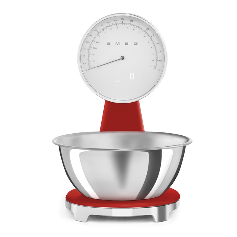 SMEG KSF01RDWW Analog And Digital Kitchen Scale (Red)