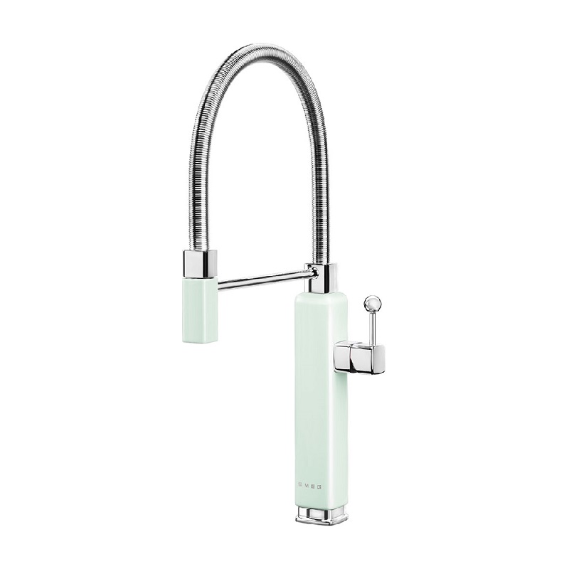 SMEG MDF50PG Kitchen Taps, 48 cm, Semi-Professional Single Lever, 50's Style (Pastel Green)