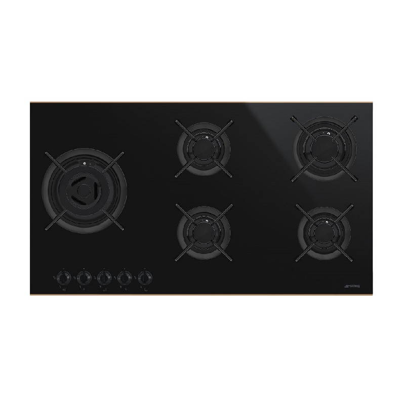 SMEG PV695LCNR Gas Hob, 90 cm, Dolce Stil Novo Aesthetic (Black)