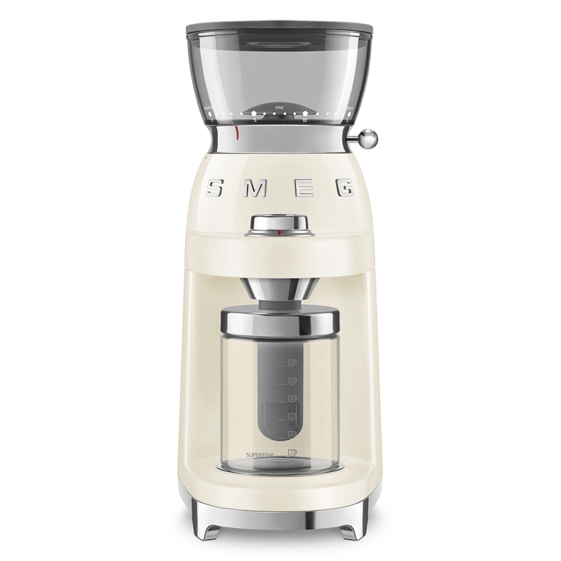 SMEG CGF03CREU Coffee Grinder, 50's Style Aesthetic (Cream)
