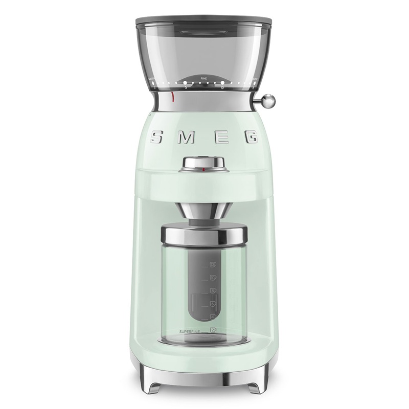 SMEG CGF03PGEU Coffee Grinder, 50's Style Aesthetic (Pastel Green)