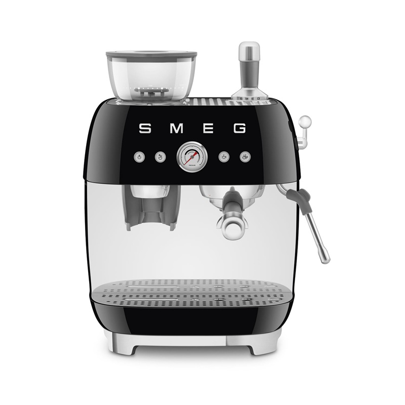 SMEG EGF03BLEU Espresso Manual Coffee Machine, 50's Style (Black)