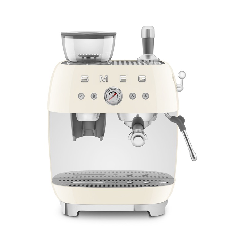 SMEG EGF03CREU Espresso Manual Coffee Machine, 50's Style (Cream)