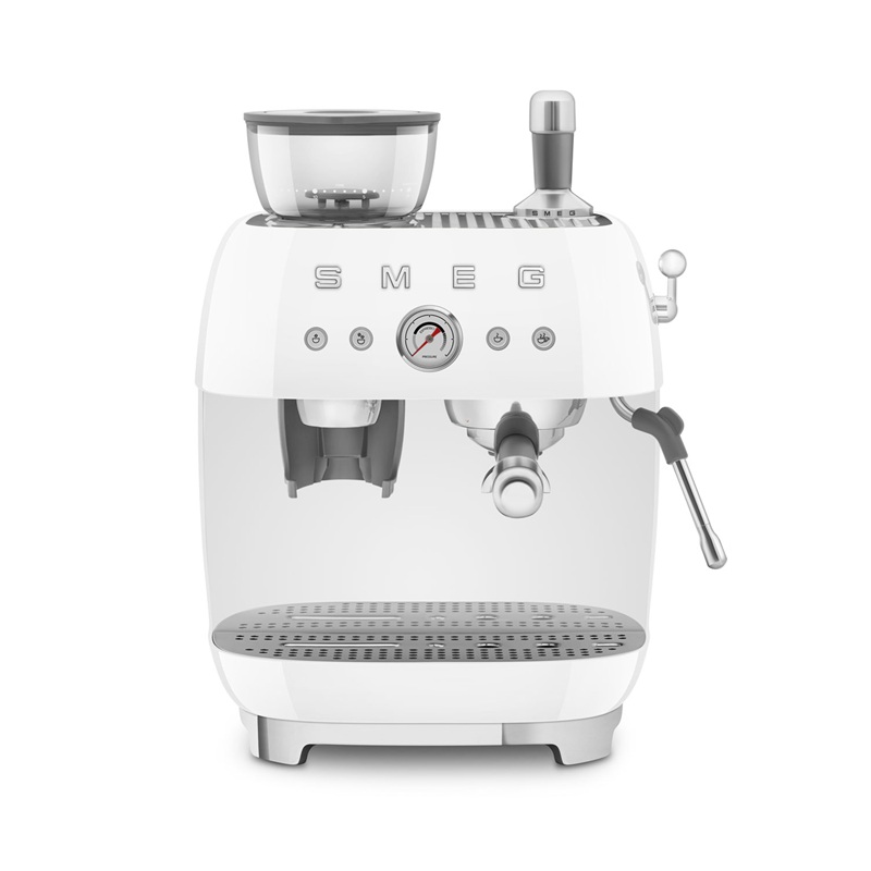 SMEG EGF03WHEU Espresso Manual Coffee Machine, 50's Style (White)
