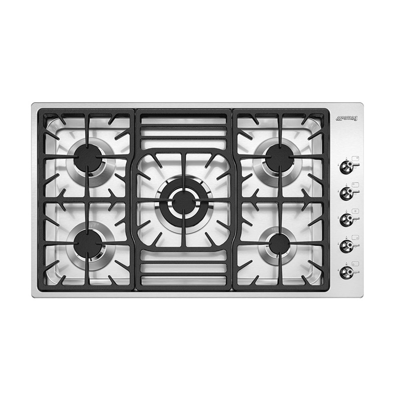 SMEG PGF95-4 Gas Hob, 90 cm, Cassica Aesthetic (Stainless Steel)