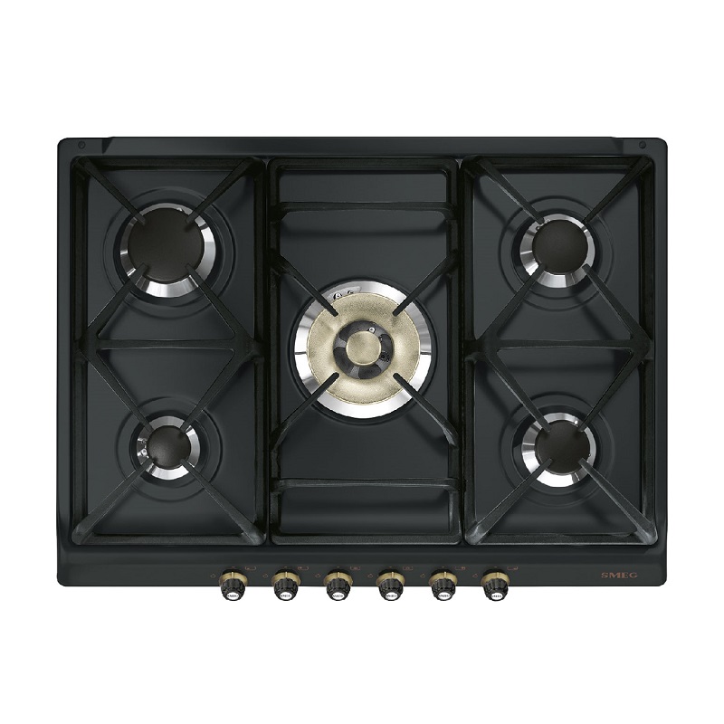 SMEG SR775AO Hob 70/75cm, Gas, Cortina (Black)