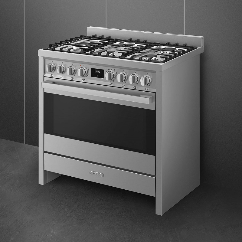 SMEG B95GMCX2 Cooker with Gas HoB, 90x60 cm, Mista Aesthetic