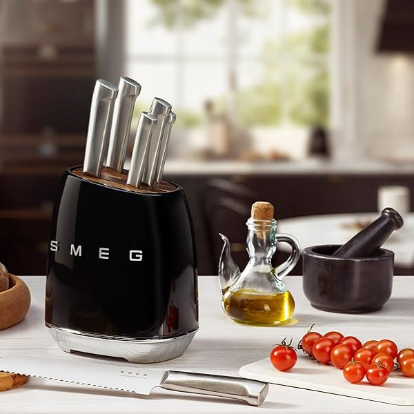 SMEG KBSF02CR Knife Block Set (Cream)