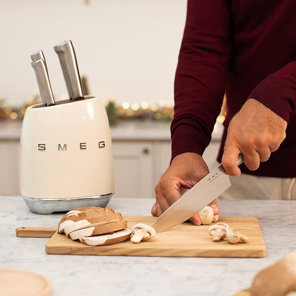 SMEG KBSF02PB Knife Block Set (Pastel Blue)