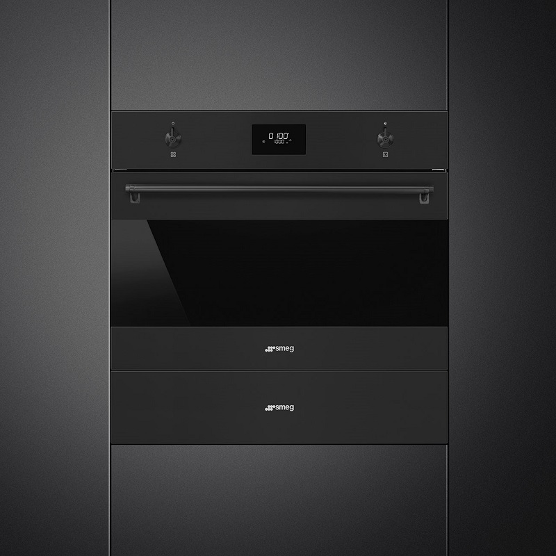 SMEG CPR315N Reheat Drawer, 15cm Classica, Stainless Steel (Black)
