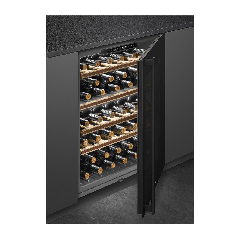 SMEG CVI638RN3 Built-in Wine Cooler, 38 Bottles, Dolce Stil Novo Aesthetic (Black)