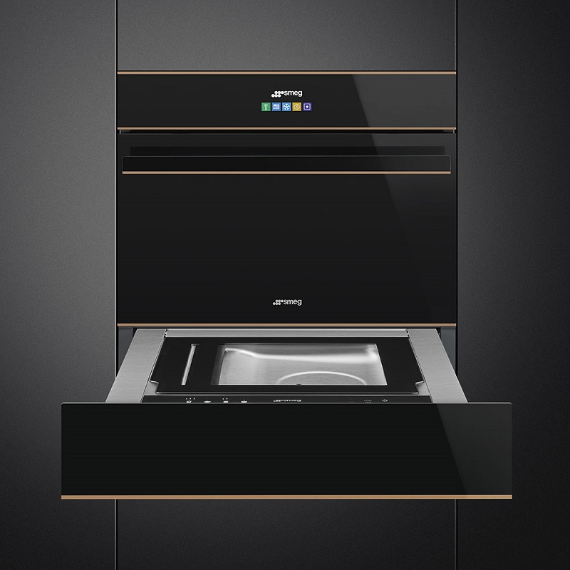 SMEG CPV615NR Sous-vide Drawer, 15 cm, Dolce Stil Novo Aesthetic (Black)