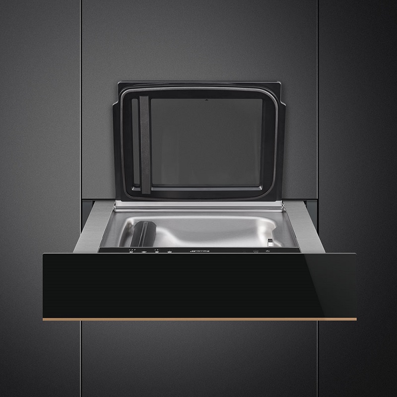 SMEG CPV615NR Sous-vide Drawer, 15 cm, Dolce Stil Novo Aesthetic (Black)