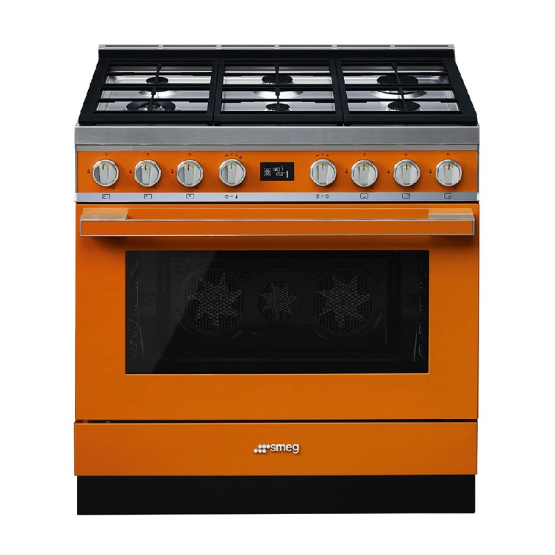 SMEG CPF9GPOR Cooker, 90x60cm, Gas Hob, Portofino (Orange)