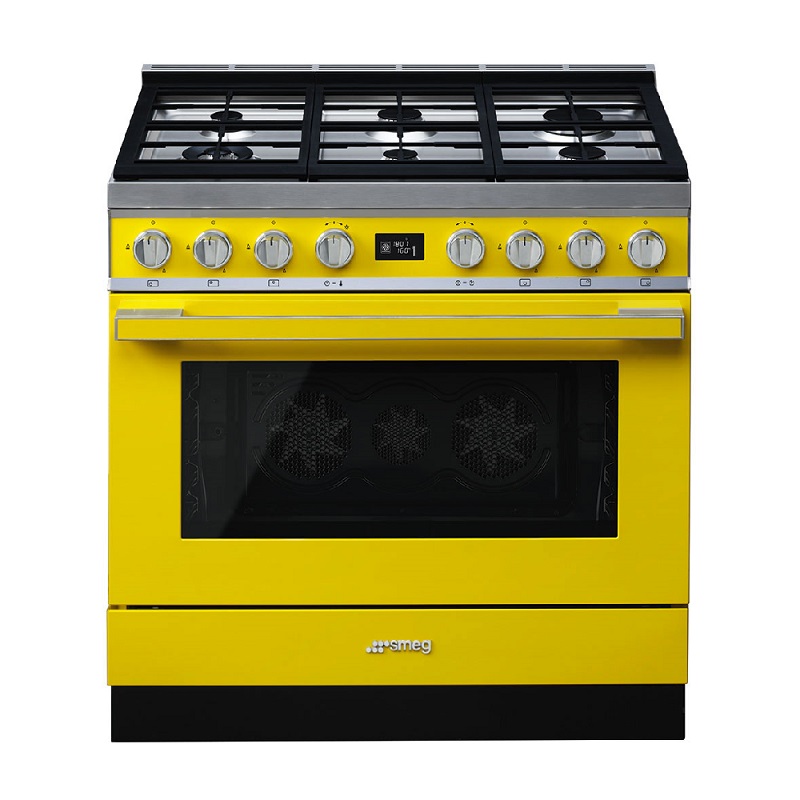SMEG CPF9GPYW Cooker, 90x60cm, Gas Hob, Portofino (Yellow)
