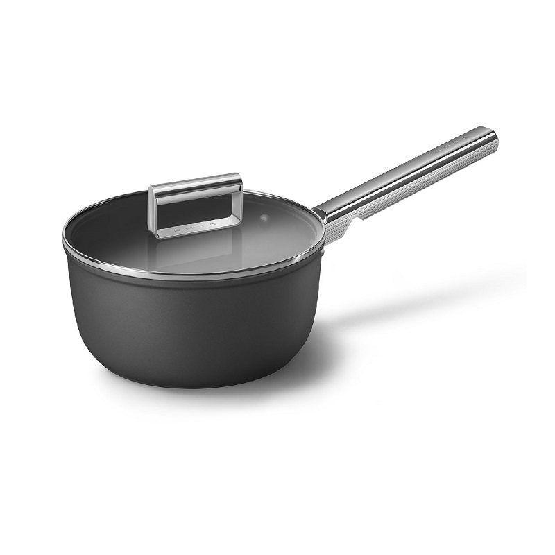 SMEG CKFS2011BLM Kitchenware, Cookware, Saucepan 20cm, 50's Style (Black)