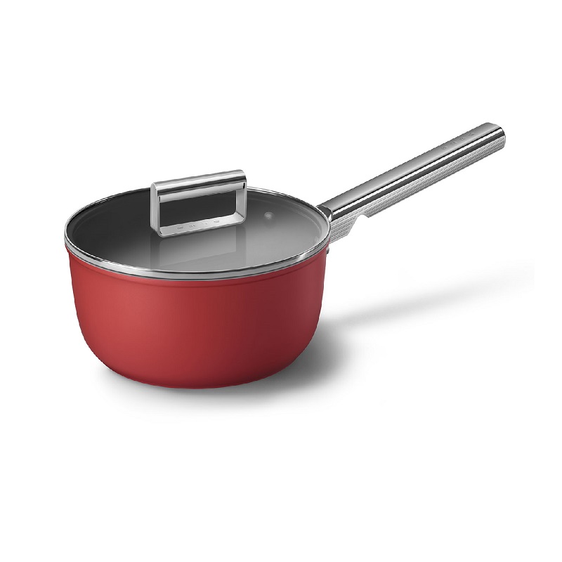 SMEG CKFS2011RDM Kitchenware, Cookware, Saucepan 20cm, 50's Style (Red)